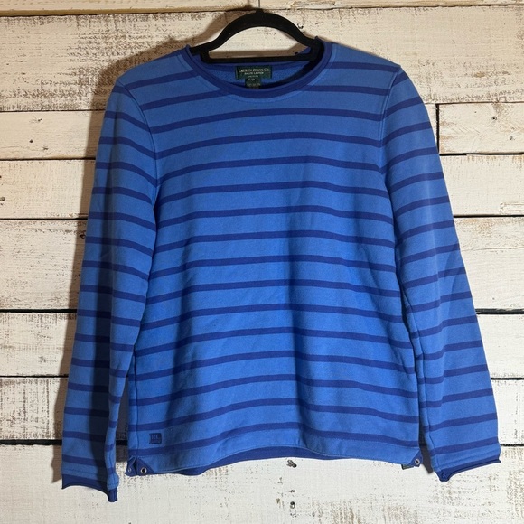 Ralph Lauren Women's Lauren Jeans Co. Pullover Sweatshirt Size P/P Petite Blue - Picture 1 of 5
